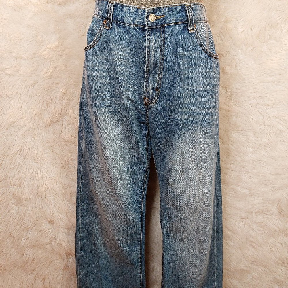 U.S.Polo Assn. Men's Blue Denim Straight Straight Leg Mid Rise Jeans 40/32